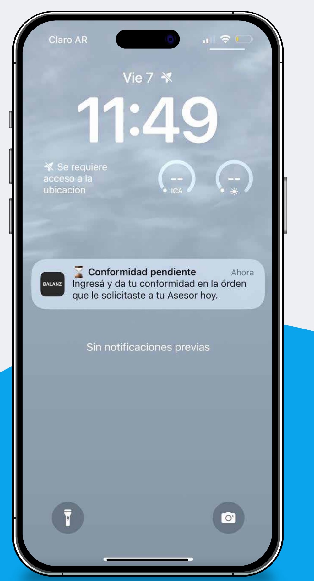 Notificación de conformidad pendiente