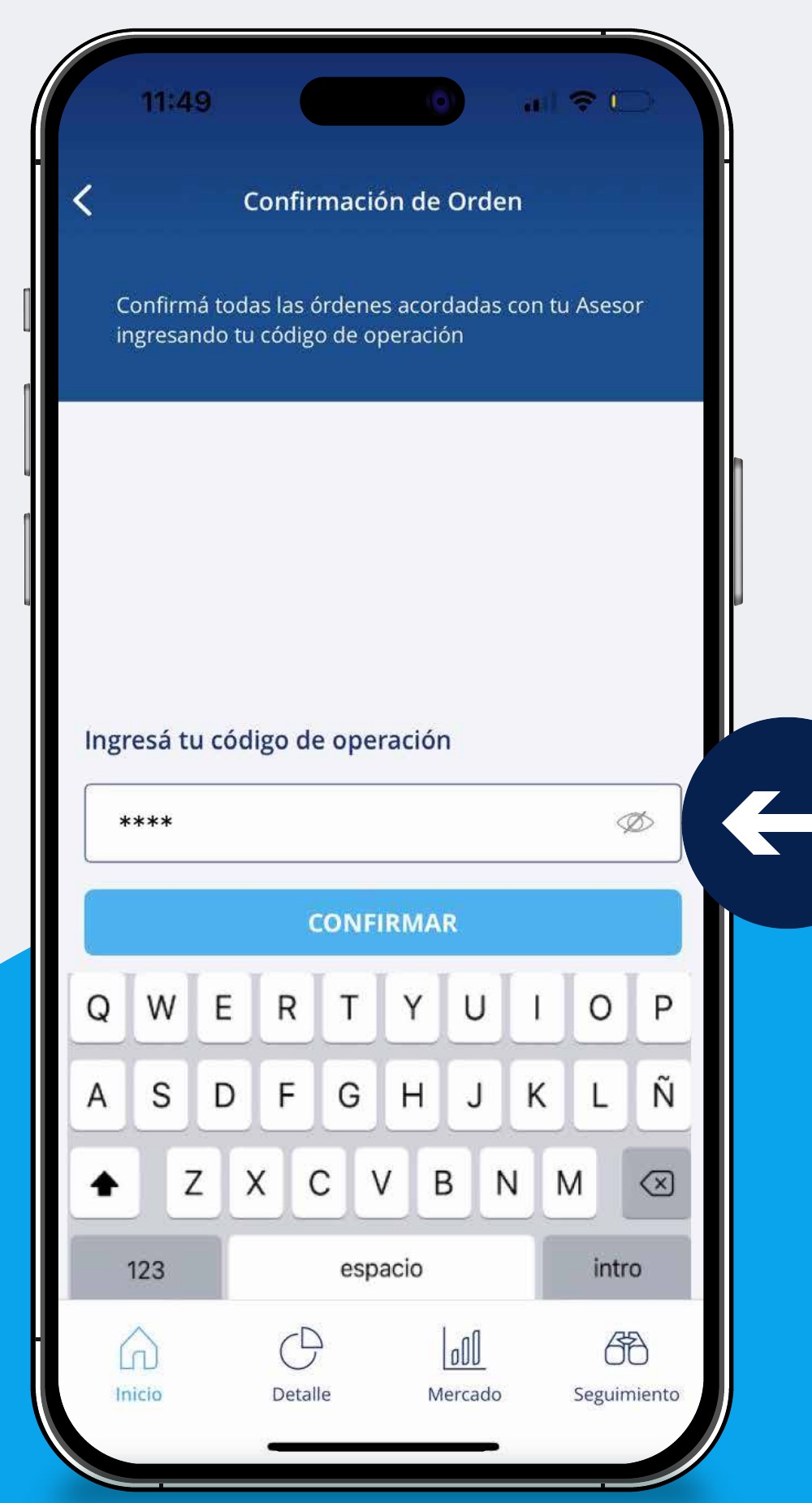 Ingresar código de operación