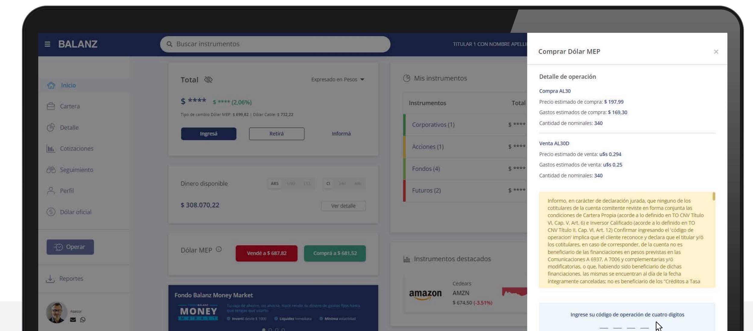 Confirmar la operación